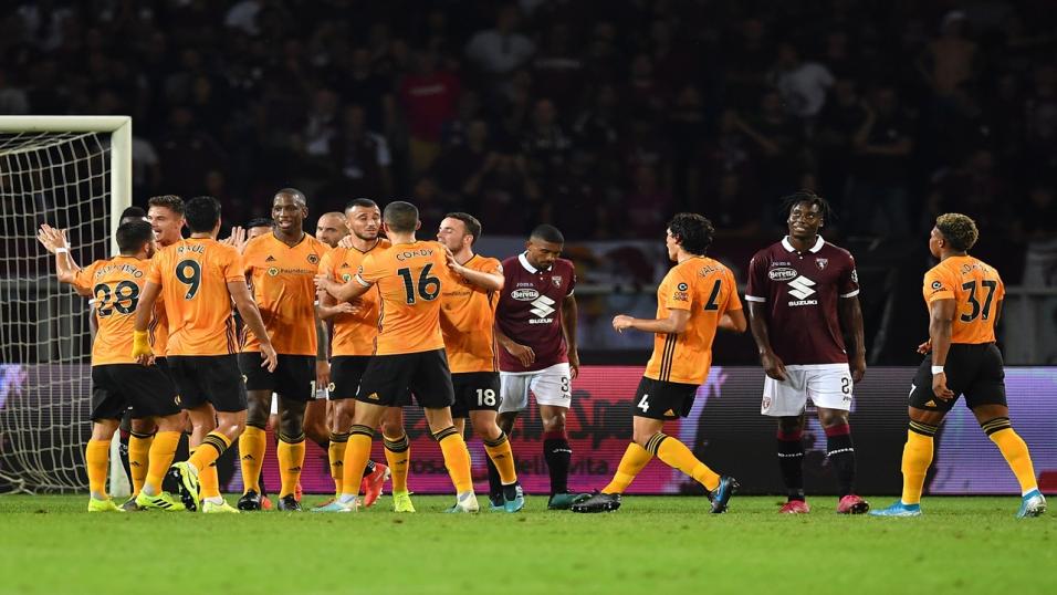 Wolves celebrate scoring against Torino